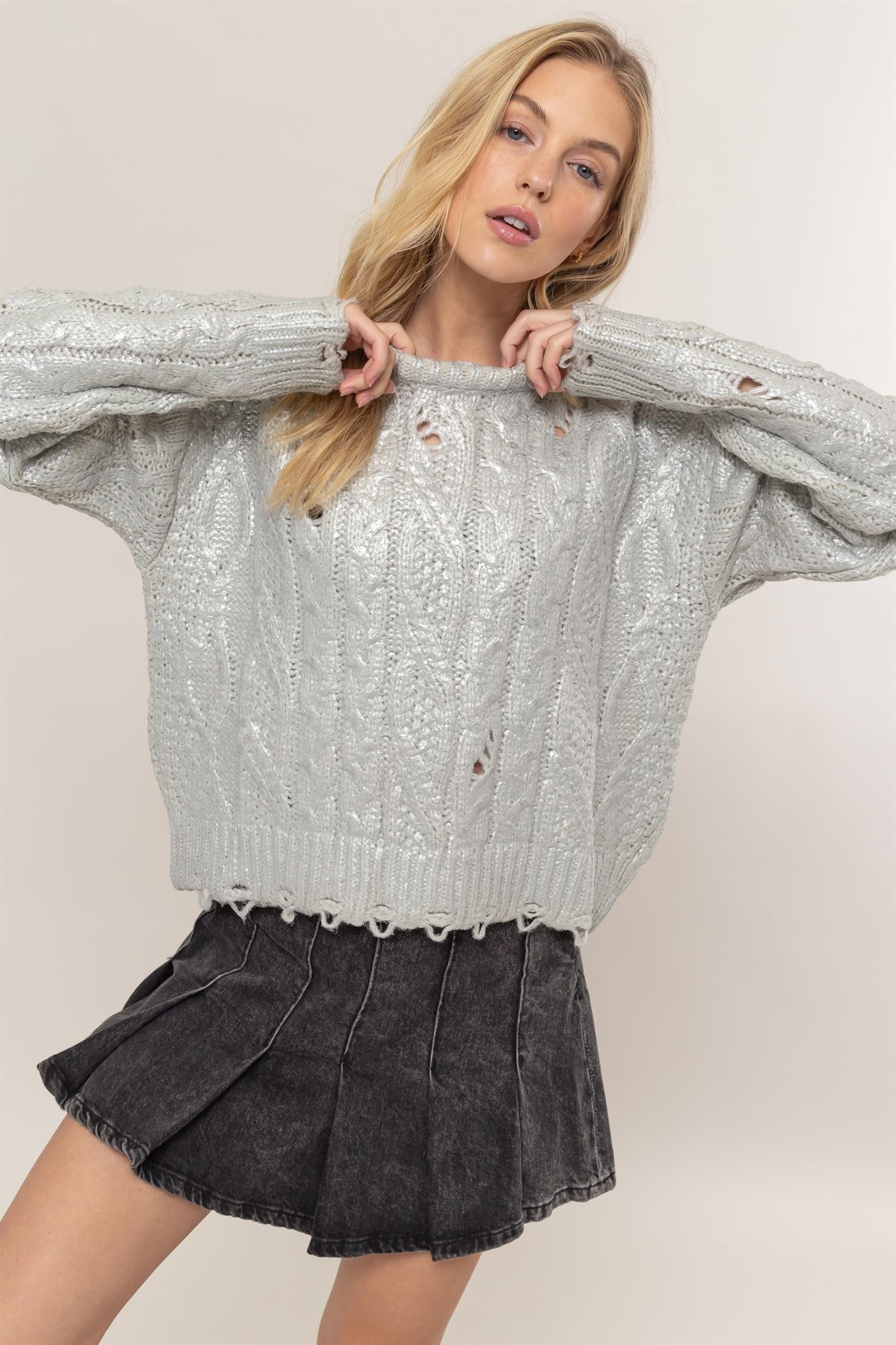 【VIAVANDA】DEFORMATION LONG SLEEVE KNIT 69843eff-891f-4680-9fc0-