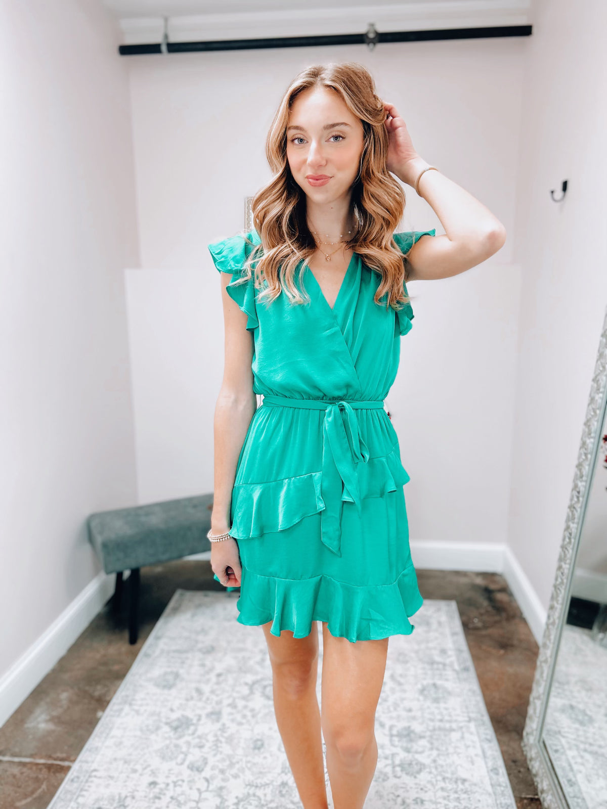 Green Twist Wraparound Dress