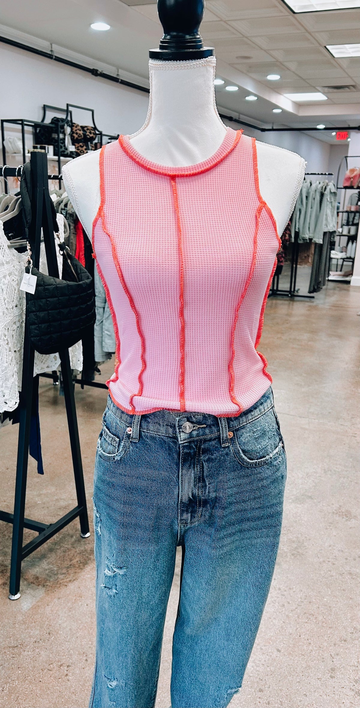 Pink Waffle Top