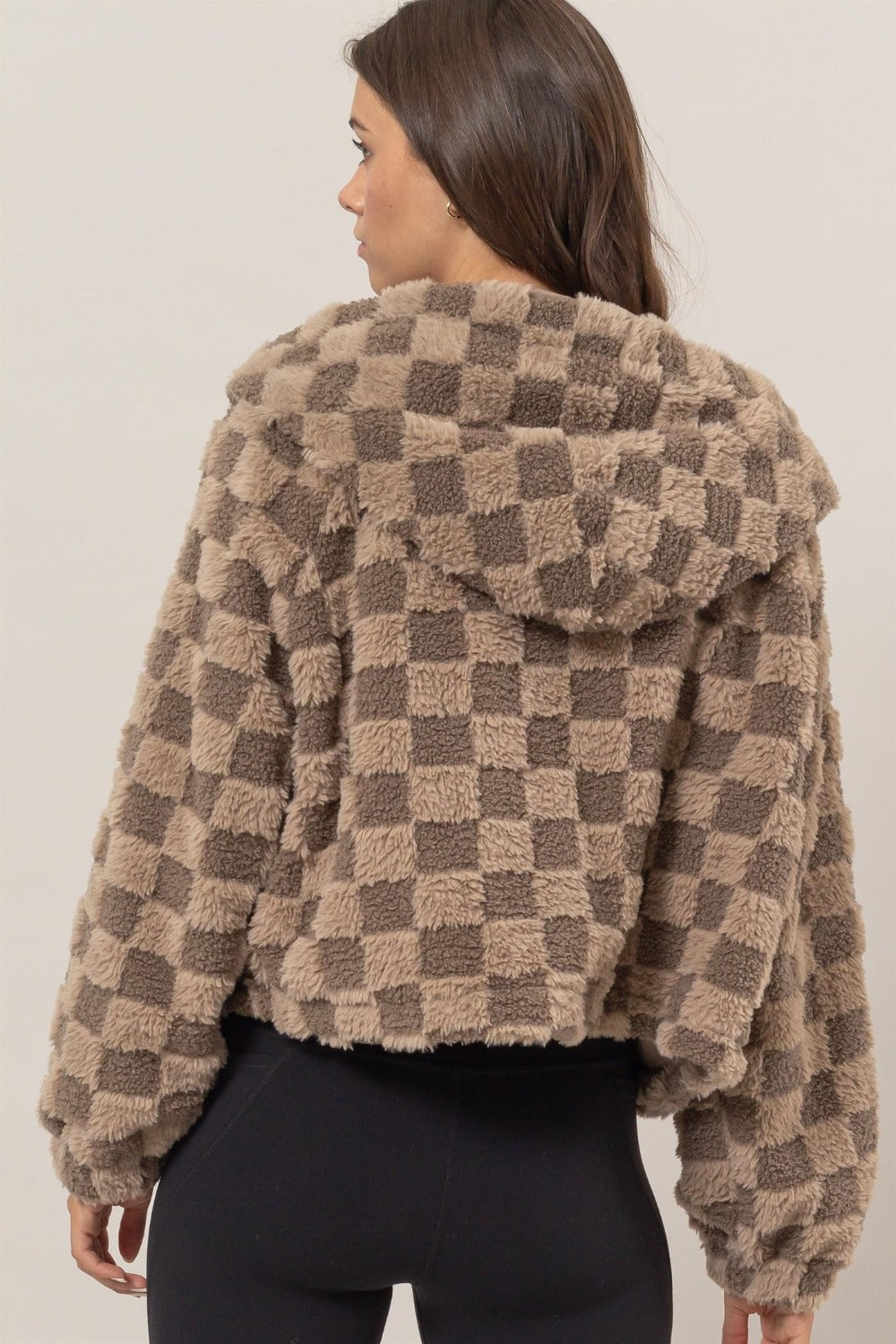 HYFVE Zip Up Sherpa Checkered Hooded Jacket – October Six